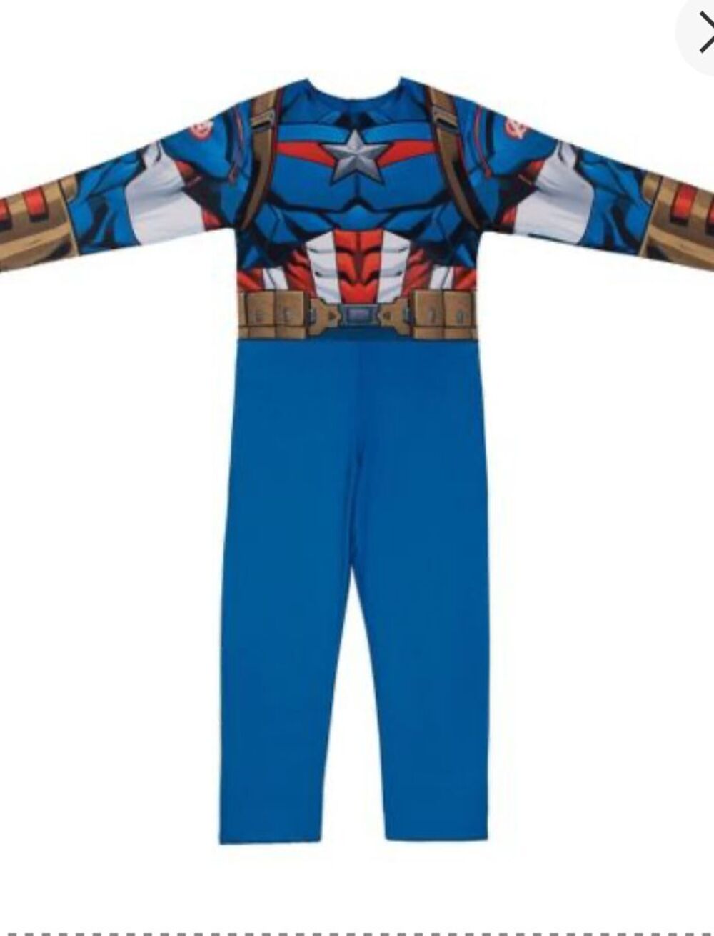 Avengers Captain America Boys Jumpsuit & Mask Halloween Costume Large 12-14 - Picture 3 of 4